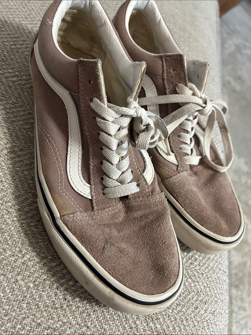Vans Low-Top Suede & Canvas Sneakers - Taupe & White